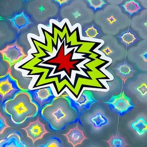 Action Bubble Comic Book Vibes Contrast Sticker